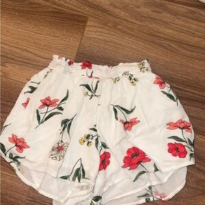 Hollister Floral Print White Shorts